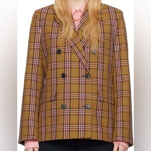 HENRIK VIBSKOV
Check Double-breasted Blazer In Yellow